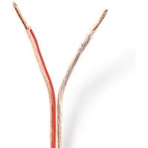 Luidspreker kabel (CCA) - 2x 1,50mm² / transparant - 15 meter