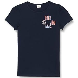 s.Oliver Junior Girl's T-shirt, korte mouwen, blauw, 128/134, blauw, 128/134 cm