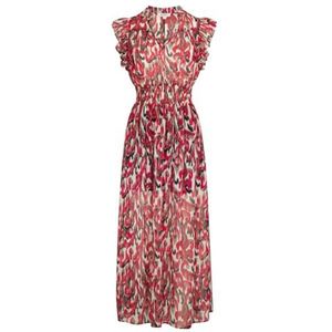 Morgan Dames lange jurk roze print korte mouwen maat 38, Meerkleurig, 36