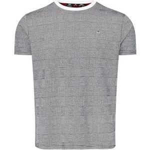 Presley Prince of Wales Check Heren T-shirt, X-Small, Zwart, XS