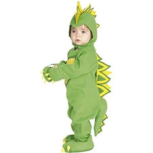 Rubies Dragon Draki kostuum voor baby's van 1 tot 2 jaar, jumpsuit met muts, muts en broek. Officieel carnaval, Kerstmis, verjaardag, feest, Halloween.