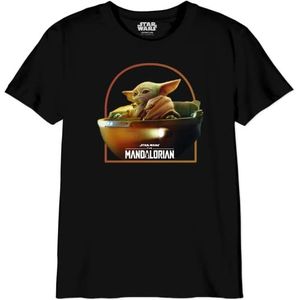 Star Wars Mandalorian - Grogu Archer Warrior BOSWMANTS061 T-shirt voor jongens, zwart, maat 14 jaar, Zwart, 14 Jaren
