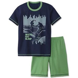 CALIDA Korte pyjamaset voor jongens en meisjes, grijsgroen (Stone green), 140 cm
