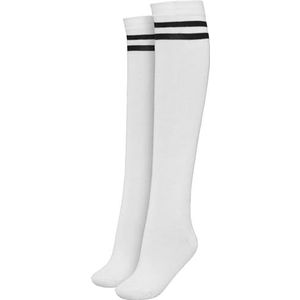 Urban Classics Ladies College Socks Kniekousen wit-zwart 36/39