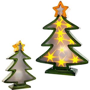 Kerstboom van metaal met verlichting, 32 cm