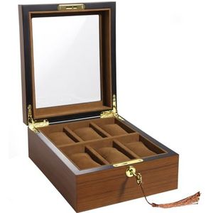 Walnoten houten horlogebox 10 horloges Sieradendoos kopen Ruime keus Sieradendozen beslist