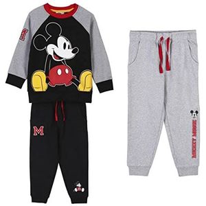 CERDÁ LIFE'S LITTLE MOMENTS Mickey Mouse 3-delige sweatshirtset met twee broeken, officiële Disney licentie, zwart, regular voor kinderen, Negro, 4-5 jaar