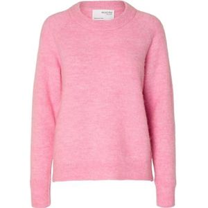 SELECTED FEMME Dames Slflulu Ls Knit O-Neck B Noos Pullover, Moonlite Mauve/Detail: melange, XS