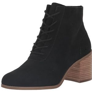 TOMS Evelyn Enkellaars met vetersluiting voor dames, Zwart Suede, 42.5 EU