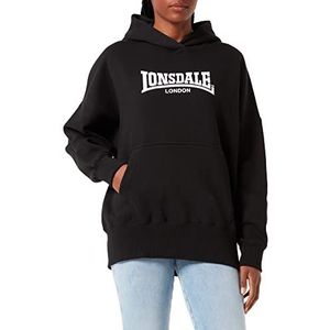 Lonsdale Stringston Sweatshirt met capuchon voor dames, zwart/wit, S