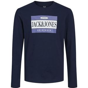 JACK&JONES JUNIOR Jorarthur Tee Ls Crew Neck Jnr shirt met lange mouwen voor jongens, navy blazer, 152 cm