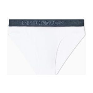 EMPORIO ARMANI Heren glanzende logoband slip, wit, S, Wit, S