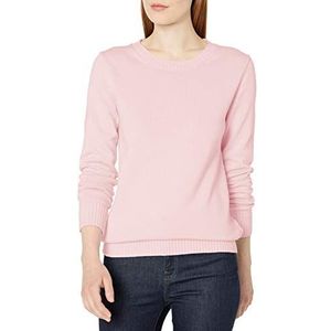 Amazon Essentials vrouwen 100% katoen ronde hals trui,Lichtroze,XS-S