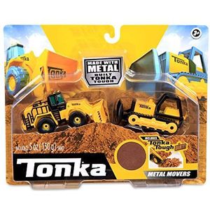 Tonka Metal Movers Combo Pack Mighty Dump & Front End Loader, Dumper Truck Toy for Children, Kids Construction Toys for Boys and Girls, Vehicle Toys for Creative Play, Toy Trucks for Children Aged 3 +