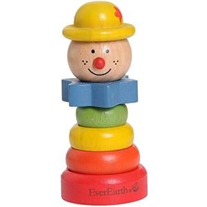 EverEarth Clown - gele hoed EE33267 Houten stapelspel voor kinderen vanaf 12 maanden