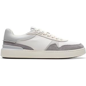 Clarks Courtlite Race Sneaker voor heren, Licht Grijs Combi, 39.5 EU