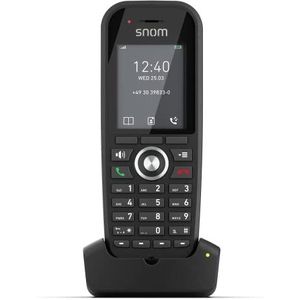 Snom M30 IP DECT handset multicel compatibel, verlicht toetsenbord. B. houden of doorsturen, 22 uur spreek/2 weken standby-tijd, 3 jaar fabrieksgarantie, zwart, 00004607