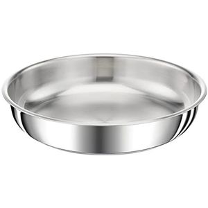 TEFAL Ingenio Pan 24 cm, inductie, hoogwaardig roestvrij staal, stapelbaar, veelzijdig, vaatwasmachinebestendig, Preference L9720402, zilver