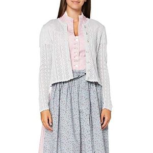 BERWIN & WOLFF TRACHT FOLKLORE LANDHAUS Gebreid damesjack, zilvergrijs, 44 NL