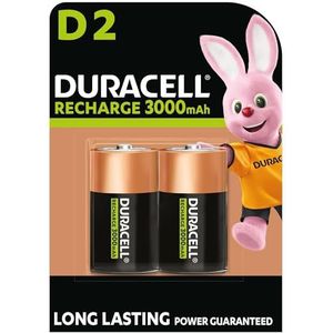 Duracell Rechargeable D 3000mAh batterijen, verpakking van 2