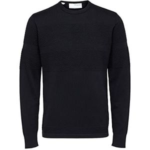 SELECTED HOMME Gebreide trui voor heren, knuffeliger, zwart, L