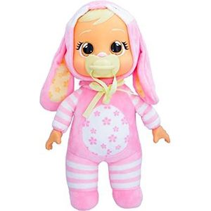 Kleine huilende babypop Lola Konijntje - 22,7 cm pop, huilt echte tranen, roze haasje thema pyjama