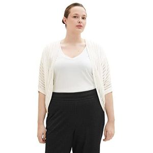 TOM TAILOR Plussize Bolero voor dames, gebreid vest, 10315 - Whisper White, 48