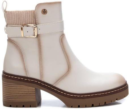 Xti - 14337103-CAMEL - Enkellaarsjes - Bruin - Casual - Ritssluiting - Hakhoogte 5 tot 8 cm