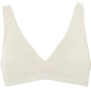 Emporio Armani Microfiber Logoband Gewatteerde Bralette, Yoghurt, S