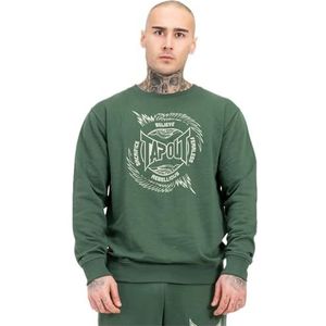 Tapout Heren ronde hals sweatshirt normale pasvorm Spirit Sweat, groen/groen., S