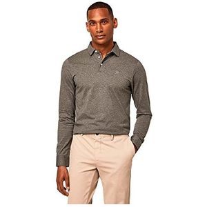 Hackett London Heren Alcantara TRM JSY LS Polo Shirt, Charcoal, S