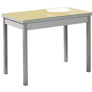 ASTIMESA Keukentafel, metaal, beige, 90 x 50 cm uitgeschoven, 140 x 50 cm