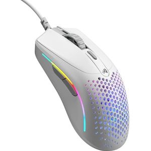 Glorious Model O 2 Mini bedrade gaming-muis: superlicht met 49 g, 26K optische sensor, Motion Sync, 80M klikken, 6 programmeerbare knoppen, muis voor kleine handen, FPS, MMO, MOBA, Wit