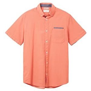 TOM TAILOR Heren 1038458 hemd, 32383-Coral White Structure, S, 32383 - Coral White Structuur, S