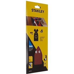 Stanley Multischuurpapier (K240, extra fijne korrel, met klittenbandfix, geschikt voor diverse Black+Decker multischuurmachines, 5 stuks) STA31457