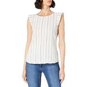 TOM TAILOR Denim Dames Gestreepte blouse van biologisch katoen 1024992, 25908 - White Blue Vertical Stripe, M