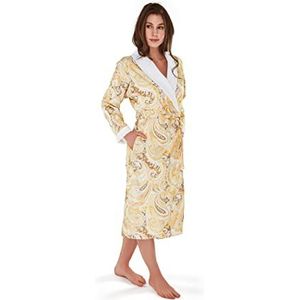 Möve Ethno Lichte ochtendjas met badstof voering, geel, maat 38