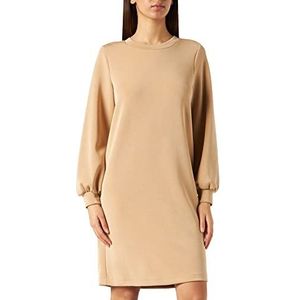 Dames Selected Lange sweatjurk | Casual Party Jumper Dress SLFTENNY | Stretch Midi Shirt Jurk, Tannin, XL