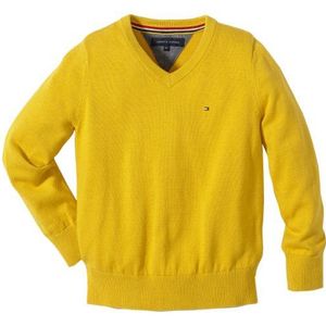 Tommy Hilfiger - Tommy Vn - trui - uni - V-hals - jongens, Geel (Ceylon Yellow), 16 Jaren