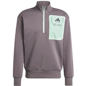 adidas Heren MERCEDES - AMG PETRONAS FORMULA ONE TEAM PREMIUM WOVEN FLEECE TOP MEN, grey strata/frozen green, L