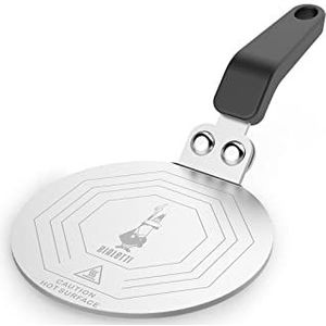 Bialetti Moka Inductiekookplaat adapter voor het gebruik van koffiepotten en kookgerei op inductiekookplaten, staal, 13 cm