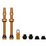 Muc-Off Tubeless ventielen, oranje 60 mm - stofkappen voor fietsen met ventielkern verwijderingsgereedschap - Presta ventieldoppen voor tubeless MTB/weg-/grindfietsen