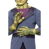 Smiffys 51655 Universal Monsters Frankenstein Latex handschoenen, heren, groen, één maat