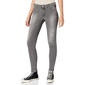 Replay Dames Jeans Luzien Skinny-Fit met Power Stretch, grijs (096 Medium Grey), 24W x 28L