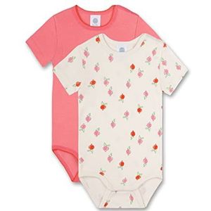 Sanetta Rompertje voor babymeisjes, verpakking van 2 stuks, Crème, 62 cm