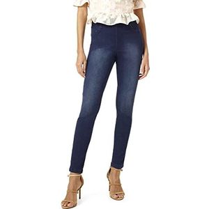 HUE Omkeerbare skimmer legging in Chambray/Wit en Denim, Diepblauw/zwart gewassen, S
