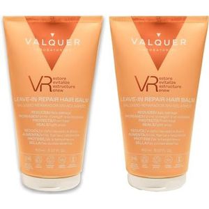 Valquer VR 3-in-1 Leave-In Repair Balm: spoeling, serum en intensieve kuur. Hydrateert en verzegelt gespleten haarpunten, zorgt voor glans en soepelheid. Veganistisch. 2 eenheden à 200 ml