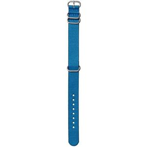 Nixon NATO wisselarmband voor horloges met 20 mm afstand van gerecycled kunststof in de kleur marineblauw/blauw met gesp en beslag van roestvrij staal, BA004-3391-00, marineblauw/blauw, 20 mm