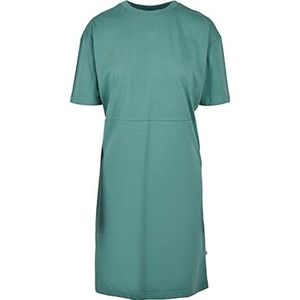 Urban Classics Damesjurk van biologisch katoen organisch oversized slit tee dress, dames T-shirt jurk voor vrouwen met split in vele kleuren, maten XS - 5XL, Paleleaf, S