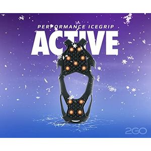 2GO Performance Icegrip Active Spikeschoenen voor joggen, anti-slip schoenspikes, schoenklauwen, stijgijzers, sneeuwkettingen voor schoenen, optimale grip op ijs en sneeuw, maat M